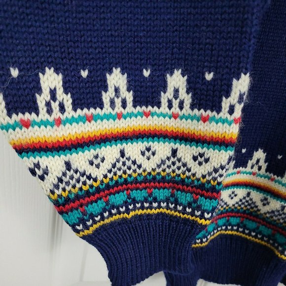 Mens Vintage Dale of Norway Fair Isle Pullover Wool Sweater Size Medium - Picture 3 of 7